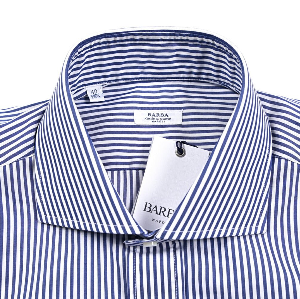 BARBA コットン100% ホリゾンタルカラーシャツ / cucito a mano 手縫い仕立て｜435753｜GUARDAROBA MILANO OFFICIAL STORE