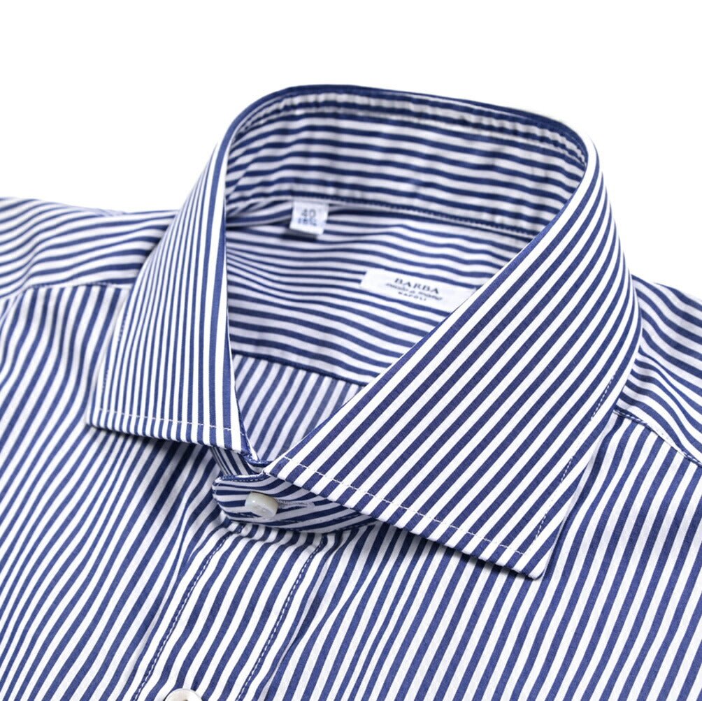 BARBA コットン100% ホリゾンタルカラーシャツ / cucito a mano 手縫い仕立て｜435753｜GUARDAROBA MILANO OFFICIAL STORE