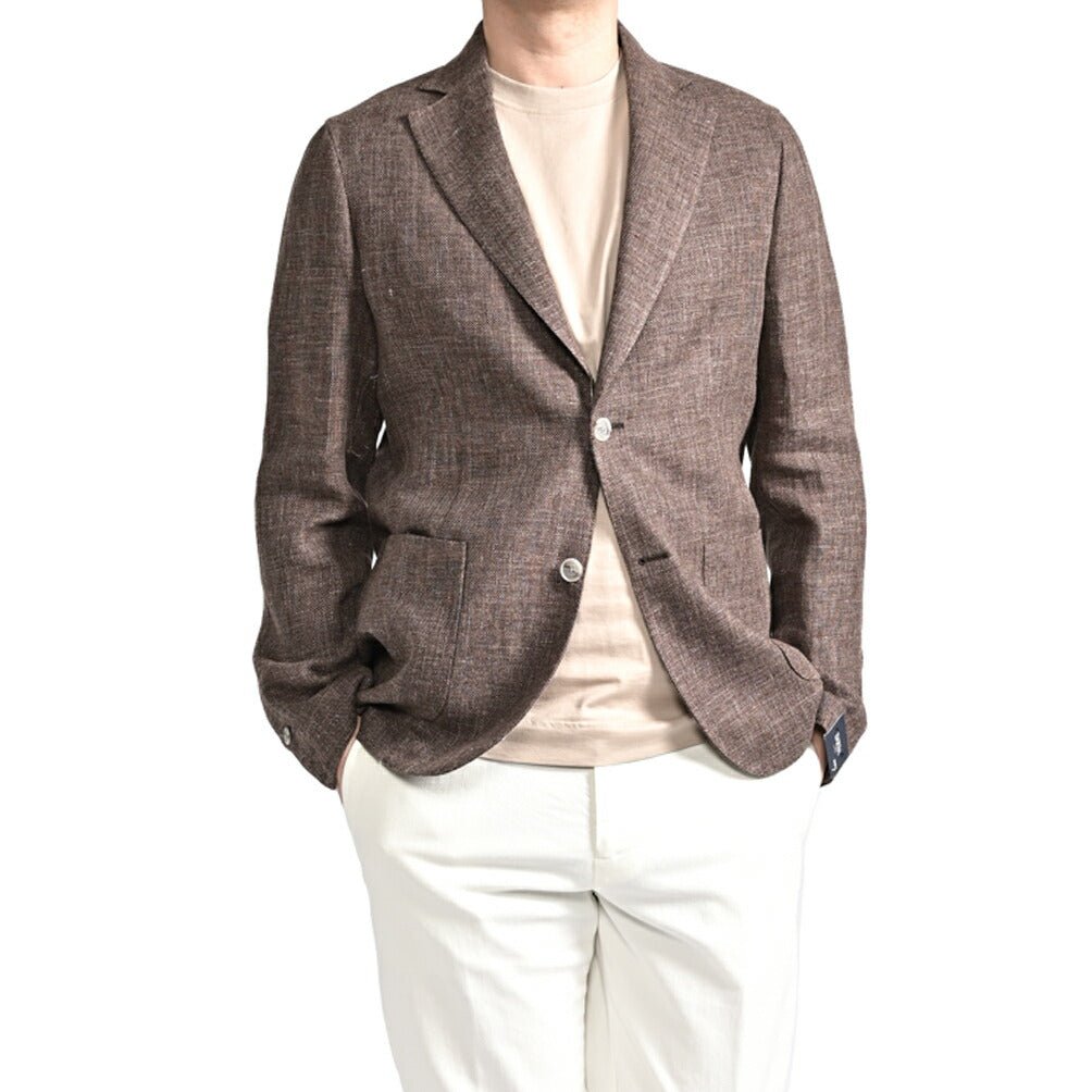 BARBA ウール混リネン 2Bシングルテーラードジャケット / EASY J MONO｜434101-48｜GUARDAROBA MILANO OFFICIAL STORE
