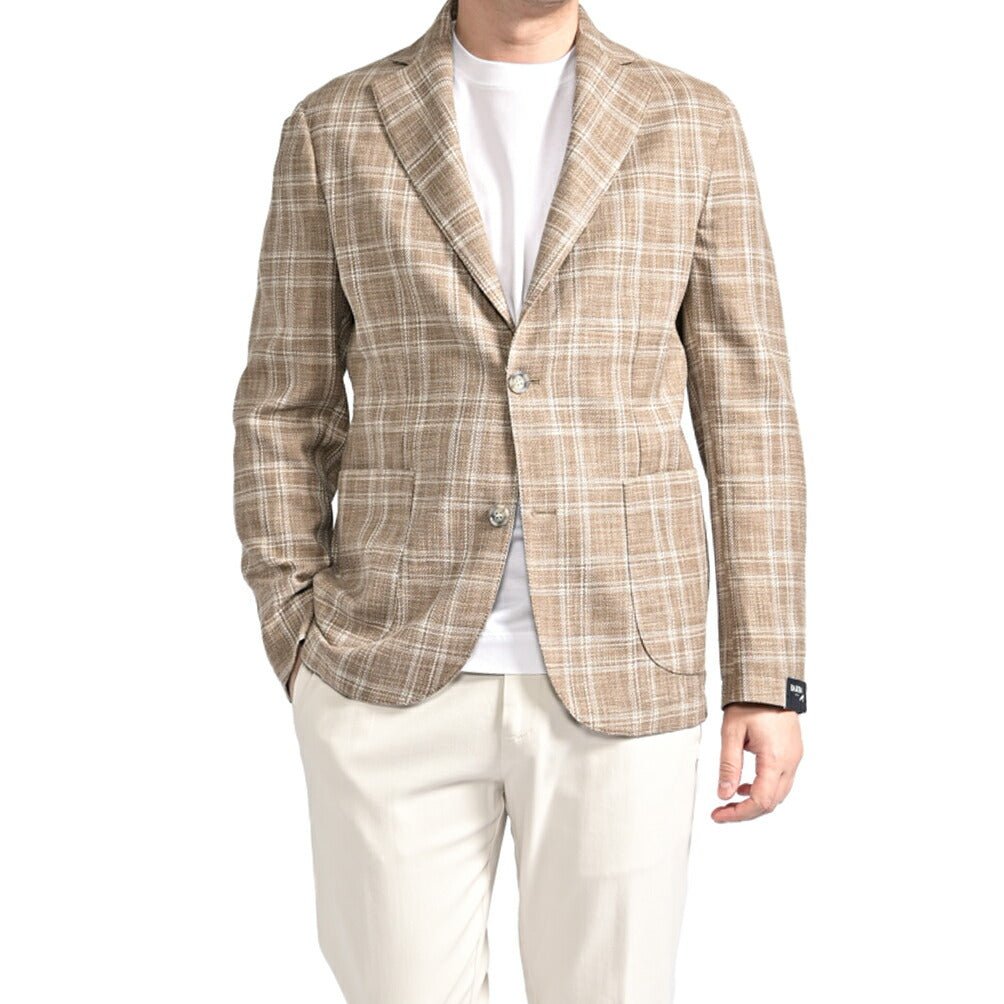 BARBA コットンシルク混ウール 2Bシングルテーラードジャケット Loro Piana ロロピアーナ製生地 (SUMMERTIME) / EASY J MONO｜434187-48｜GUARDAROBA MILANO OFFICIAL STORE