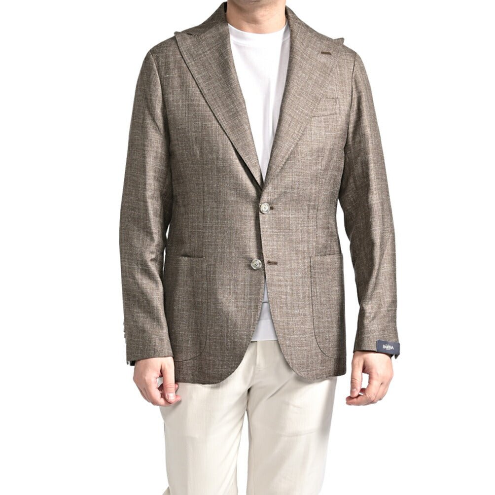 SALE｜BARBA バルバ / JACKET PL シルクリネン混ウール 2Bシングル