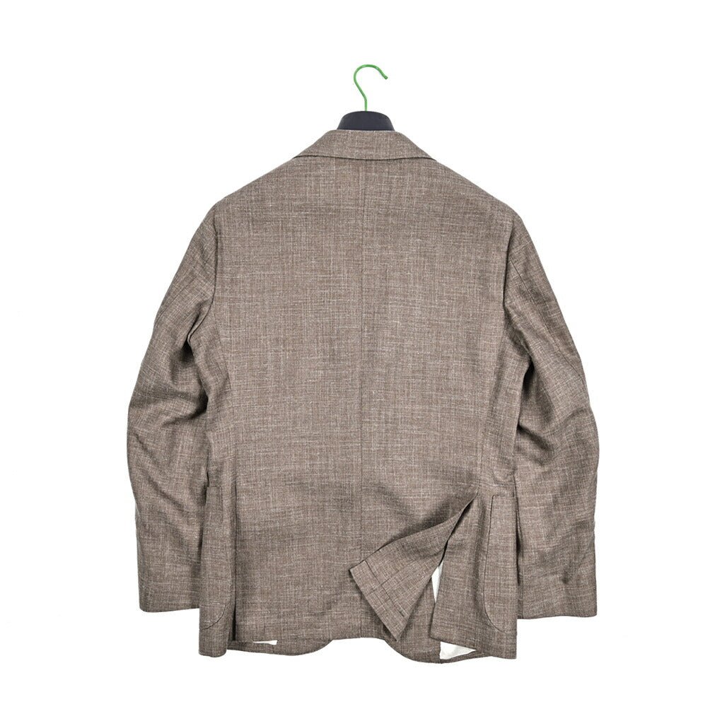 BARBA バルバ ジャケット 46 グレージュ　ウール シルク カシミヤ SALE｜BARBA バルバ / JACKET JIMMY ウール混リネン 段返り3Bシングル