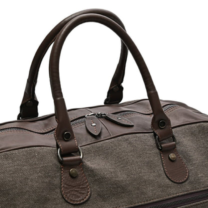 BARBA コットン/レザー 異素材コンビボストンバッグ 2wayウィークエンドバッグ ショルダーストラップ付 / BORSONE｜435545｜GUARDAROBA MILANO OFFICIAL STORE