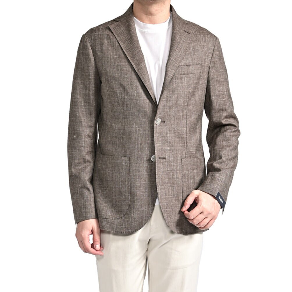 BARBA ウール混リネン 段返り3Bシングルテーラードジャケット / JACKET JIMMY｜434105-48｜GUARDAROBA MILANO OFFICIAL STORE