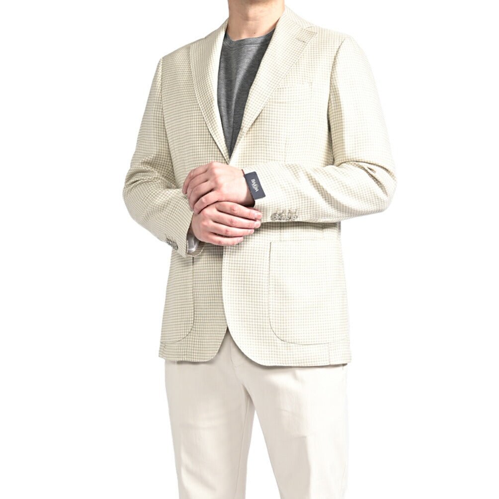 SALE｜BARBA バルバ / JACKET JIMMY シルクリネン混ウール 段返り3B