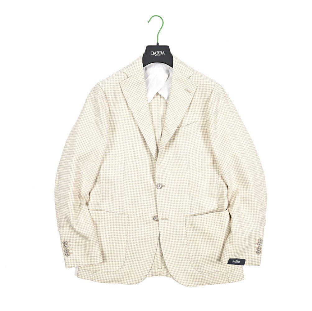 BARBA シルクリネン混ウール 段返り3Bシングルテーラードジャケット / JACKET JIMMY｜434182-48｜GUARDAROBA MILANO OFFICIAL STORE