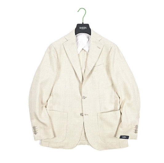 BARBA シルクリネン混ウール 段返り3Bシングルテーラードジャケット / JACKET JIMMY｜434182-48｜GUARDAROBA MILANO OFFICIAL STORE