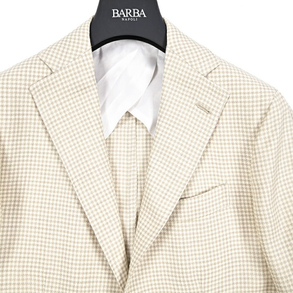BARBA シルクリネン混ウール 段返り3Bシングルテーラードジャケット / JACKET JIMMY｜434182-48｜GUARDAROBA MILANO OFFICIAL STORE