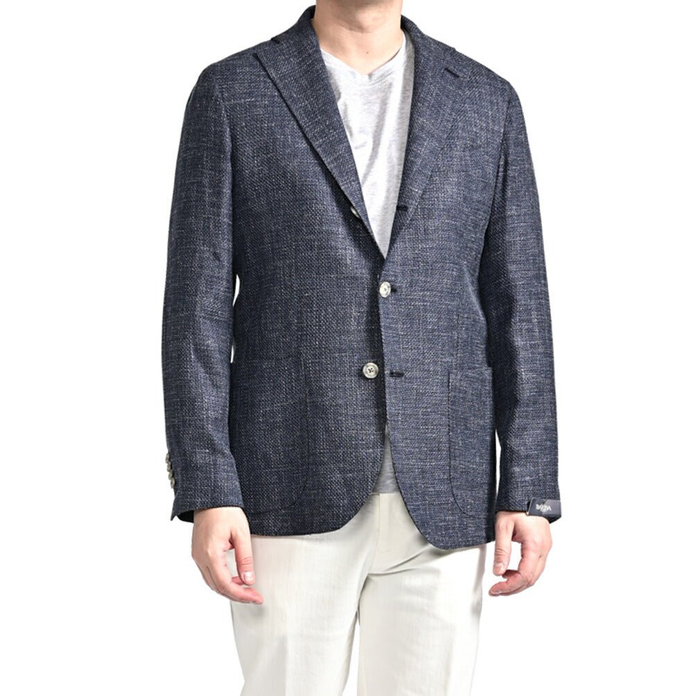 BARBA リネンシルク混ウール 段返り3Bシングルテーラードジャケット Loro Piana ロロピアーナ製生地 (SUMMERTIME) / JACKET JIMMY｜434159-48｜GUARDAROBA MILANO OFFICIAL STORE