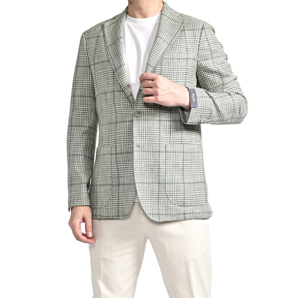 BARBA カシミヤシルクジャケットLoro Piana 生地　ロロピアーナ SALE｜BARBA バルバ / JACKET JIMMY コットンシルク混ウール 段返り3B