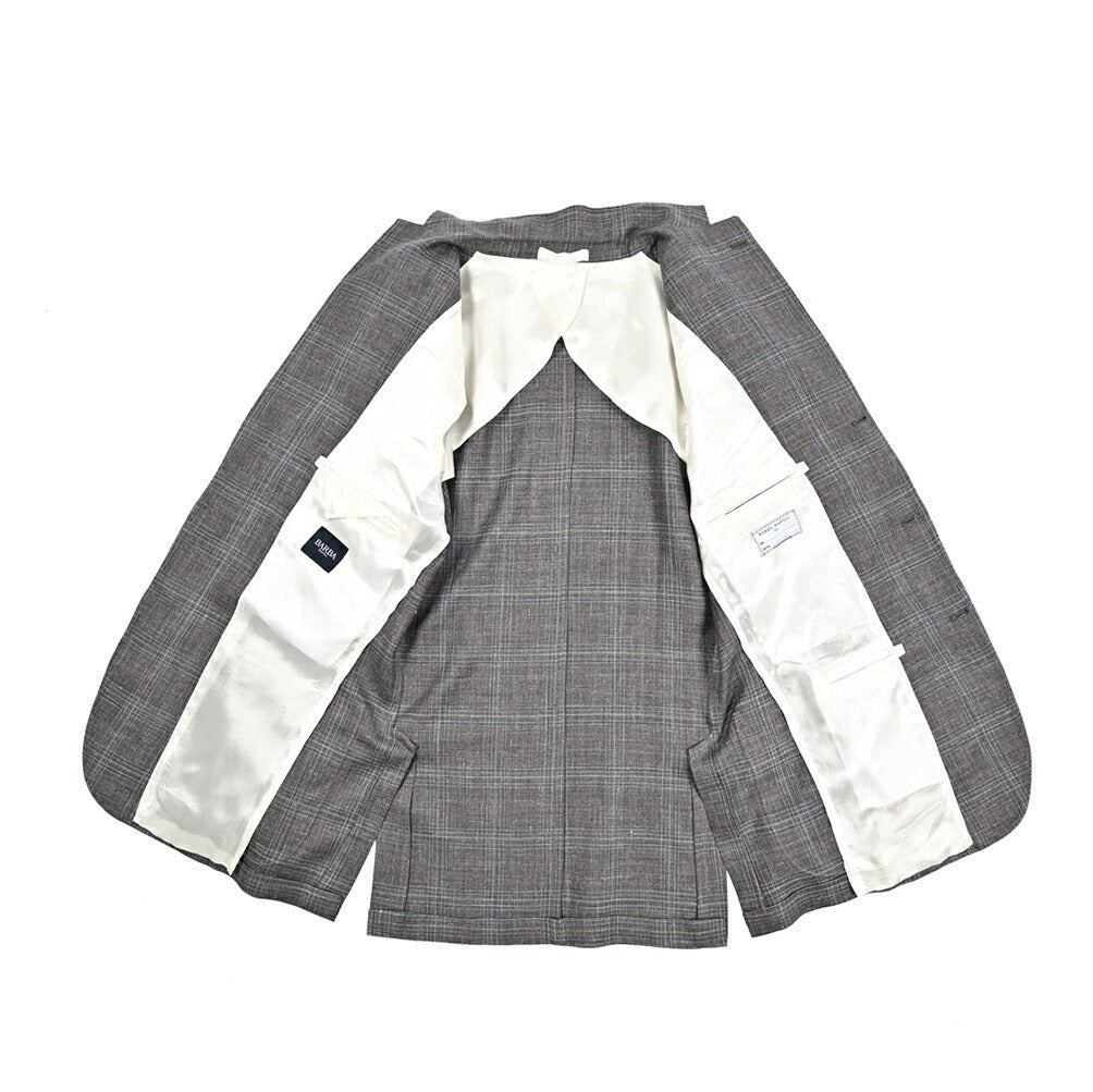 BARBA リネン混ヴァージンウール 段返り3Bシングルテーラードジャケット Loro Piana製生地(SUMMERTIME) / JACKET LONG｜434197-48｜GUARDAROBA MILANO OFFICIAL STORE