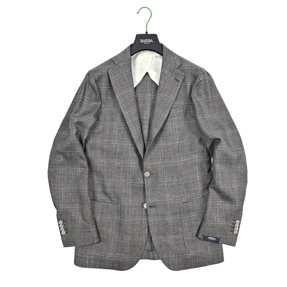 ★バルバ BALBA メンズテーラードジャケット リネン 46 本切羽 SALE｜BARBA バルバ / JACKET JIM2 リネン混ヴァージンウール 2B