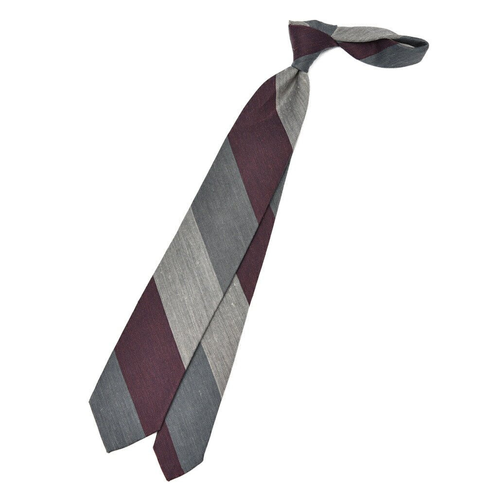 BARBA コットンリネン レジメンタルネクタイ(セッテピエゲ)｜428418｜GUARDAROBA MILANO OFFICIAL STORE