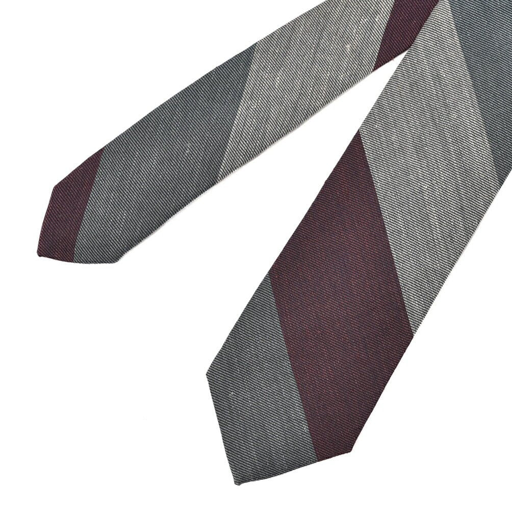 BARBA コットンリネン レジメンタルネクタイ(セッテピエゲ)｜428418｜GUARDAROBA MILANO OFFICIAL STORE