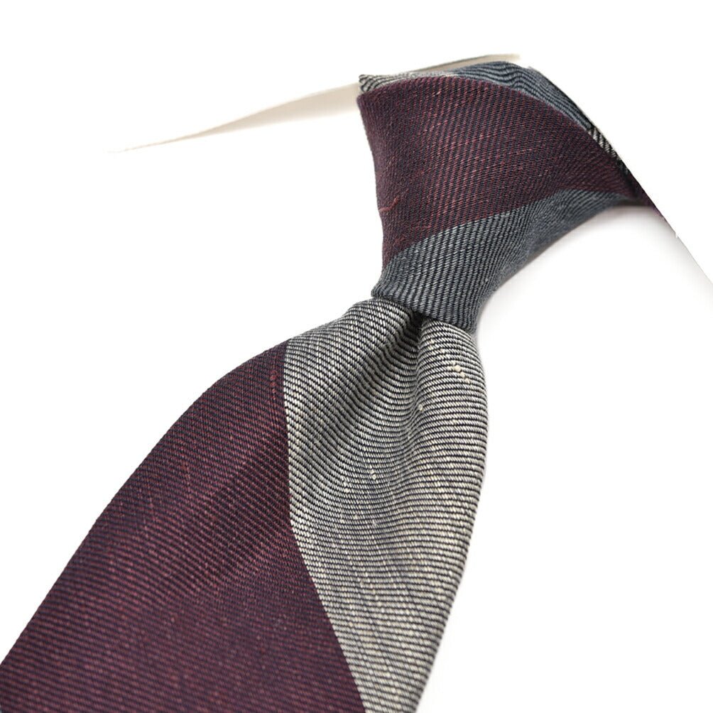 BARBA コットンリネン レジメンタルネクタイ(セッテピエゲ)｜428418｜GUARDAROBA MILANO OFFICIAL STORE