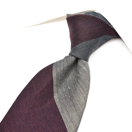 BARBA コットンリネン レジメンタルネクタイ(セッテピエゲ)｜428418｜GUARDAROBA MILANO OFFICIAL STORE