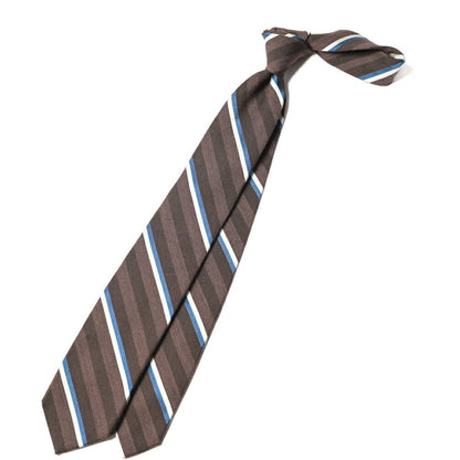 BARBA シルク混ウール レジメンタルネクタイ (セッテピエゲ) ブラウン 149cm×7.5cm | GUARDAROBA MILANO OFFICIAL STORE