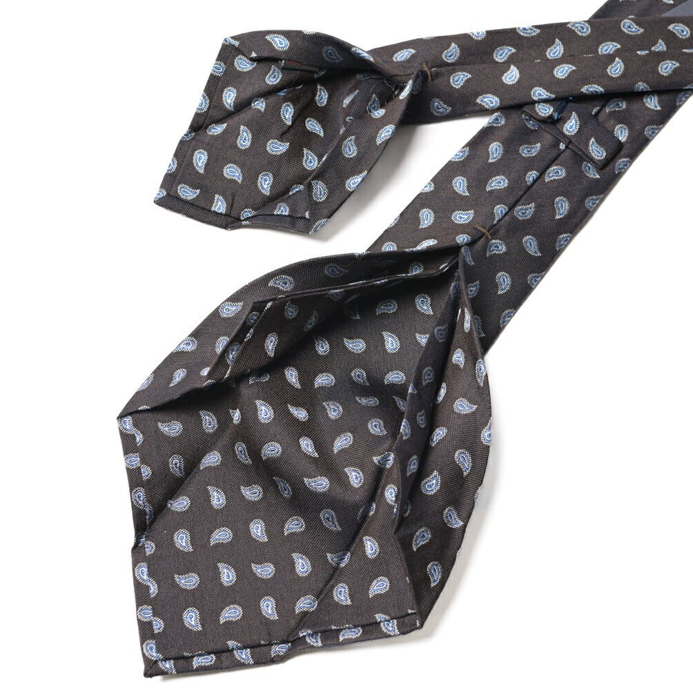 BARBA シルク混ウール ペイズリー柄ネクタイ (セッテピエゲ) ブラウン 147cm×7.5cm | GUARDAROBA MILANO OFFICIAL STORE