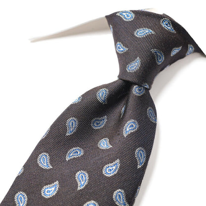BARBA シルク混ウール ペイズリー柄ネクタイ (セッテピエゲ) ブラウン 147cm×7.5cm | GUARDAROBA MILANO OFFICIAL STORE