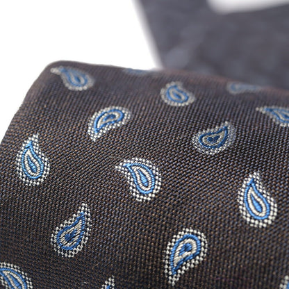 BARBA シルク混ウール ペイズリー柄ネクタイ (セッテピエゲ) ブラウン 147cm×7.5cm | GUARDAROBA MILANO OFFICIAL STORE