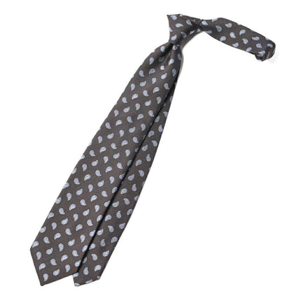 BARBA シルク混ウール ペイズリー柄ネクタイ (セッテピエゲ) ブラウン 147cm×7.5cm | GUARDAROBA MILANO OFFICIAL STORE