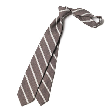 BARBA シルク混ウール レジメンタルネクタイ (セッテピエゲ) ブラウン 147cm×7cm | GUARDAROBA MILANO OFFICIAL STORE