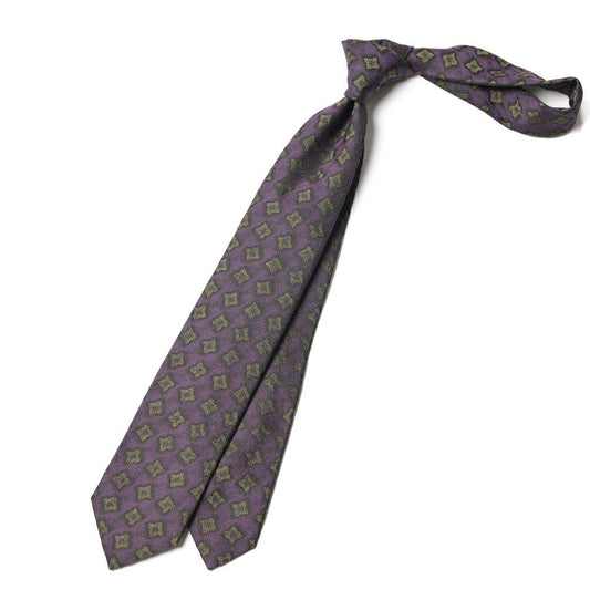 BARBA ウール混シルク 小紋柄ネクタイ（セッテピエゲ） パープル 146cm×7cm | GUARDAROBA MILANO OFFICIAL STORE