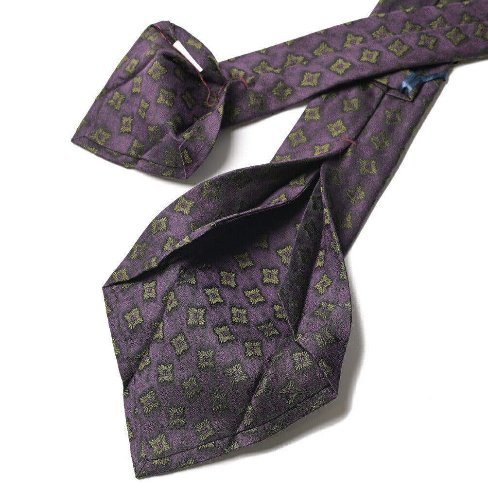 BARBA ウール混シルク 小紋柄ネクタイ（セッテピエゲ） パープル 146cm×7cm | GUARDAROBA MILANO OFFICIAL STORE