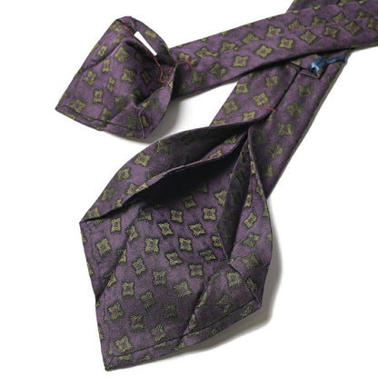 BARBA ウール混シルク 小紋柄ネクタイ（セッテピエゲ） パープル 146cm×7cm | GUARDAROBA MILANO OFFICIAL STORE