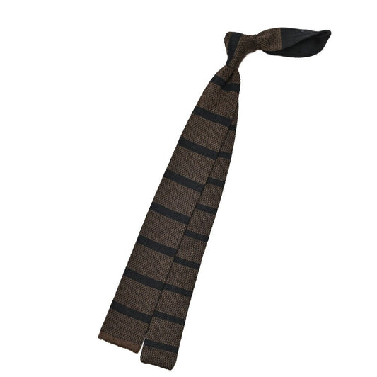 BARBA カシミヤ混シルク ボーダー柄ネクタイ ニットタイ｜428503｜GUARDAROBA MILANO OFFICIAL STORE