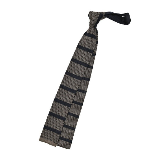 BARBA カシミヤ混シルク ボーダー柄ネクタイ ニットタイ｜428505｜GUARDAROBA MILANO OFFICIAL STORE