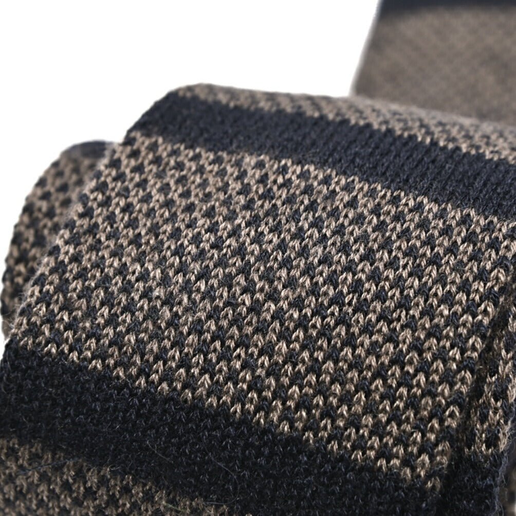 BARBA カシミヤ混シルク ボーダー柄ネクタイ ニットタイ｜428505｜GUARDAROBA MILANO OFFICIAL STORE