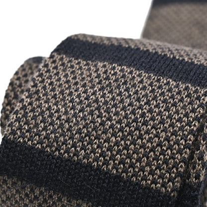 BARBA カシミヤ混シルク ボーダー柄ネクタイ ニットタイ｜428505｜GUARDAROBA MILANO OFFICIAL STORE