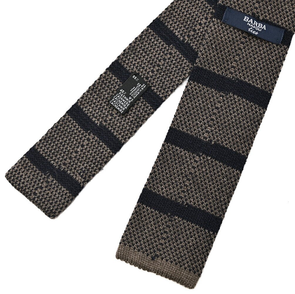 BARBA カシミヤ混シルク ボーダー柄ネクタイ ニットタイ｜428505｜GUARDAROBA MILANO OFFICIAL STORE