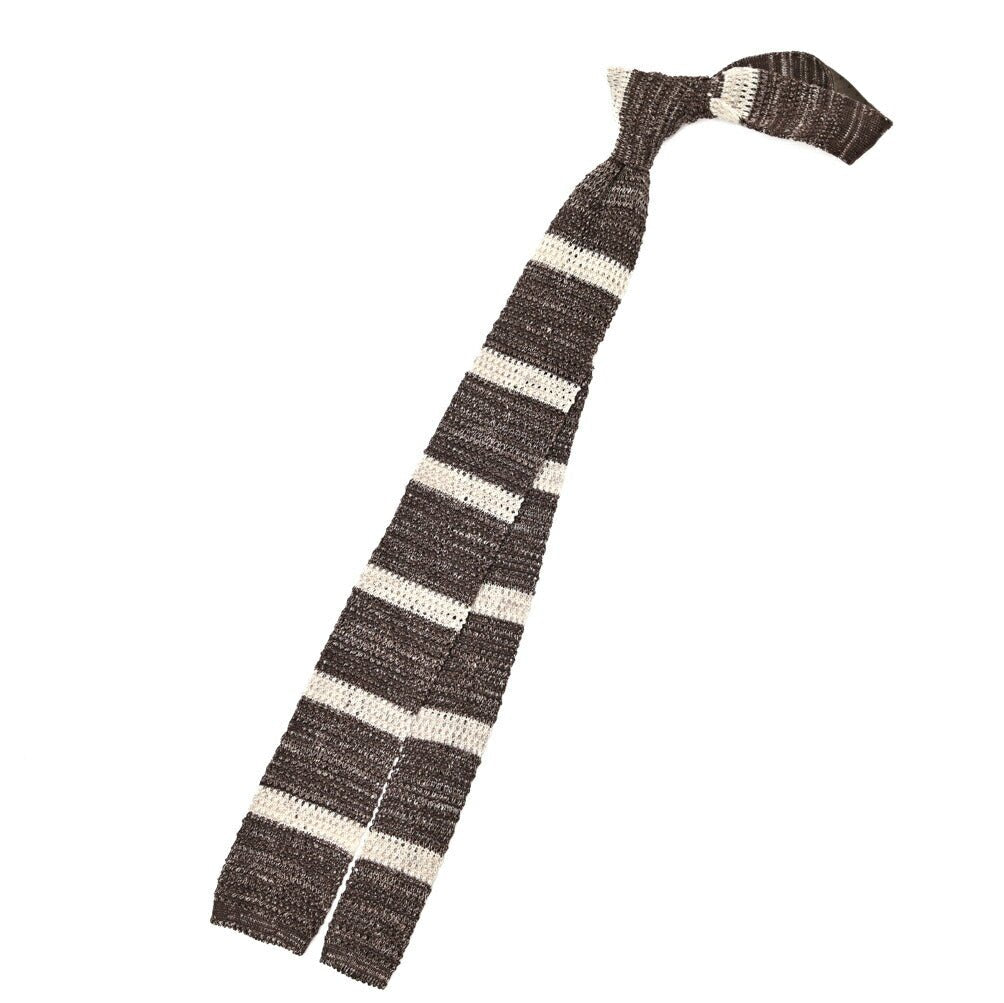 BARBA リネン混コットン ボーダー柄ネクタイ ニットタイ｜428507｜GUARDAROBA MILANO OFFICIAL STORE