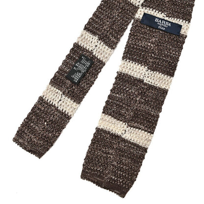 BARBA リネン混コットン ボーダー柄ネクタイ ニットタイ｜428507｜GUARDAROBA MILANO OFFICIAL STORE
