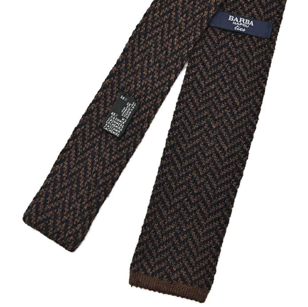 BARBA カシミヤ混シルク ヘリンボーン柄ネクタイ ニットタイ｜428510｜GUARDAROBA MILANO OFFICIAL STORE
