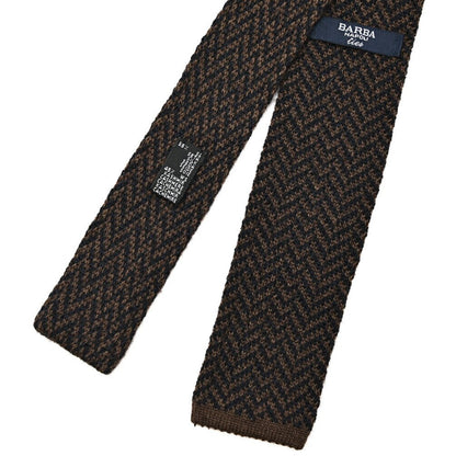 BARBA カシミヤ混シルク ヘリンボーン柄ネクタイ ニットタイ｜428510｜GUARDAROBA MILANO OFFICIAL STORE