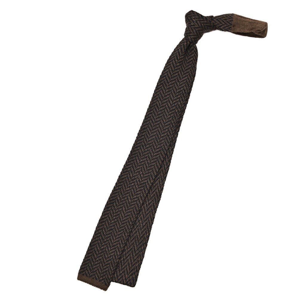 BARBA カシミヤ混シルク ヘリンボーン柄ネクタイ ニットタイ｜428510｜GUARDAROBA MILANO OFFICIAL STORE