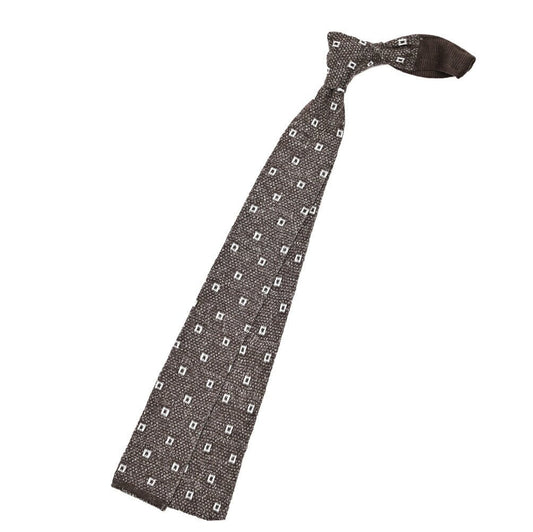 BARBA リネン混コットン ネクタイ ニットタイ 小紋柄｜428514｜GUARDAROBA MILANO OFFICIAL STORE