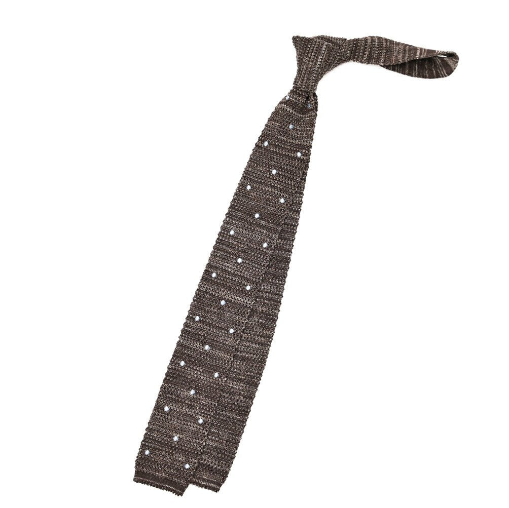 BARBA リネン混コットン ドット柄ネクタイ ニットタイ｜428516｜GUARDAROBA MILANO OFFICIAL STORE