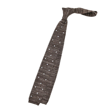 BARBA リネン混コットン ドット柄ネクタイ ニットタイ｜428516｜GUARDAROBA MILANO OFFICIAL STORE
