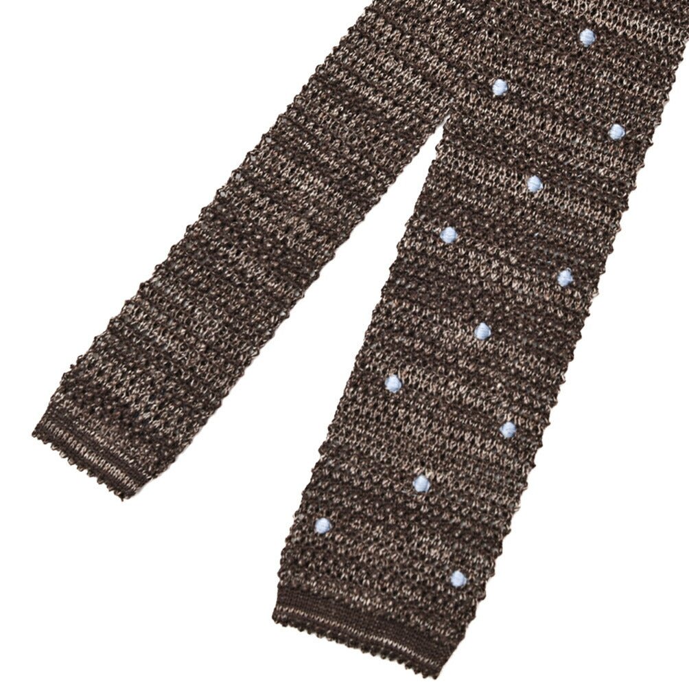 BARBA リネン混コットン ドット柄ネクタイ ニットタイ｜428516｜GUARDAROBA MILANO OFFICIAL STORE