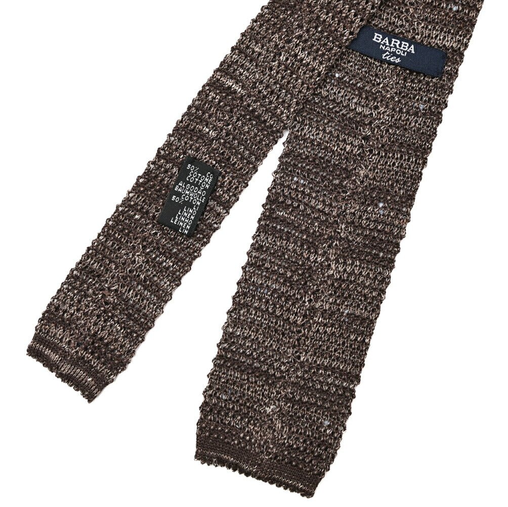 BARBA リネン混コットン ドット柄ネクタイ ニットタイ｜428516｜GUARDAROBA MILANO OFFICIAL STORE