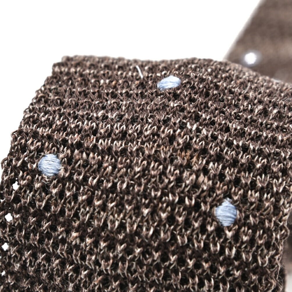 BARBA リネン混コットン ドット柄ネクタイ ニットタイ｜428516｜GUARDAROBA MILANO OFFICIAL STORE