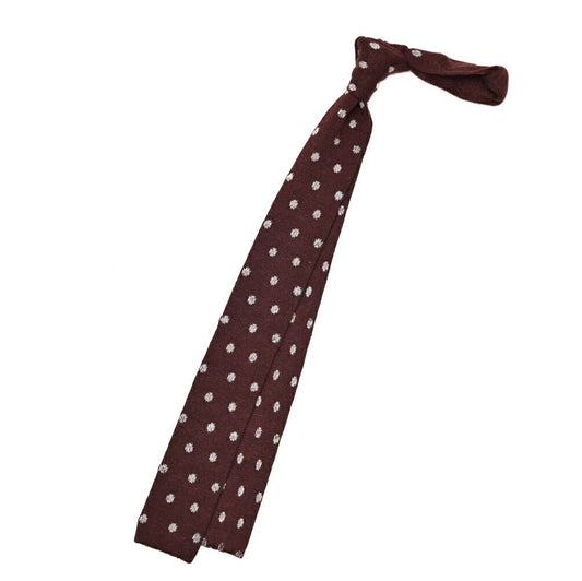 BARBA カシミヤ混シルク ドット柄ネクタイ ニットタイ｜428522｜GUARDAROBA MILANO OFFICIAL STORE