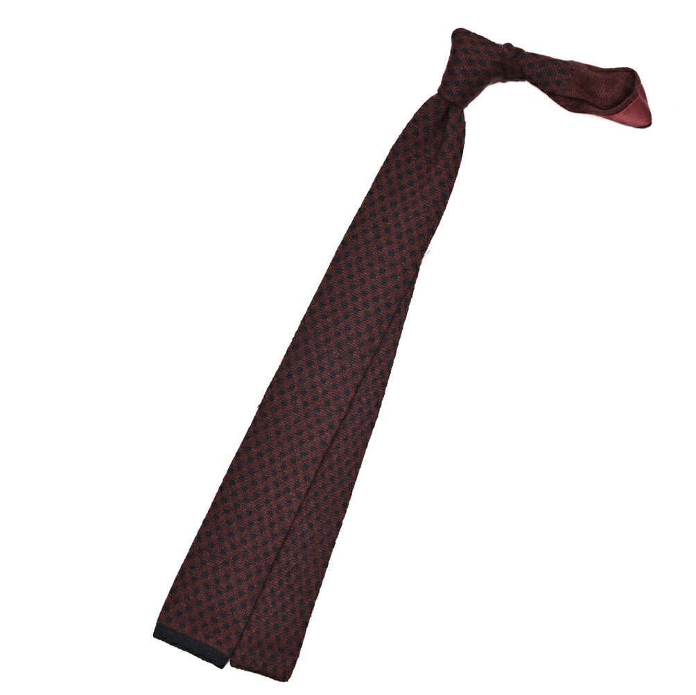 BARBA カシミヤ混シルク 幾何柄ネクタイ ニットタイ｜428523｜GUARDAROBA MILANO OFFICIAL STORE