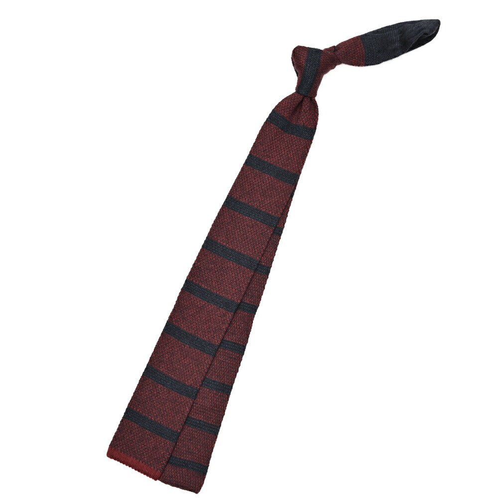 BARBA カシミヤ混シルク ボーダー柄ネクタイ ニットタイ｜428524｜GUARDAROBA MILANO OFFICIAL STORE