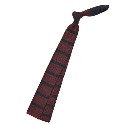 BARBA カシミヤ混シルク ボーダー柄ネクタイ ニットタイ｜428524｜GUARDAROBA MILANO OFFICIAL STORE