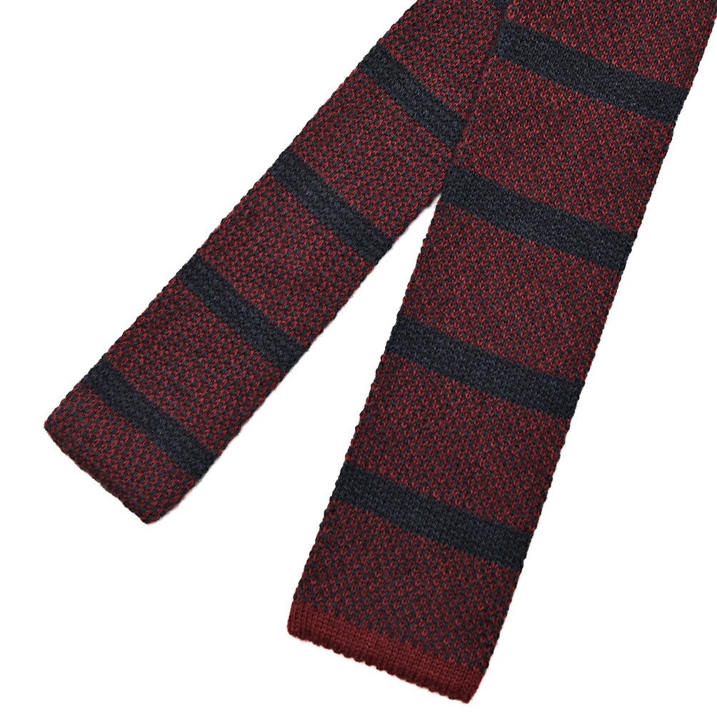 BARBA カシミヤ混シルク ボーダー柄ネクタイ ニットタイ｜428524｜GUARDAROBA MILANO OFFICIAL STORE